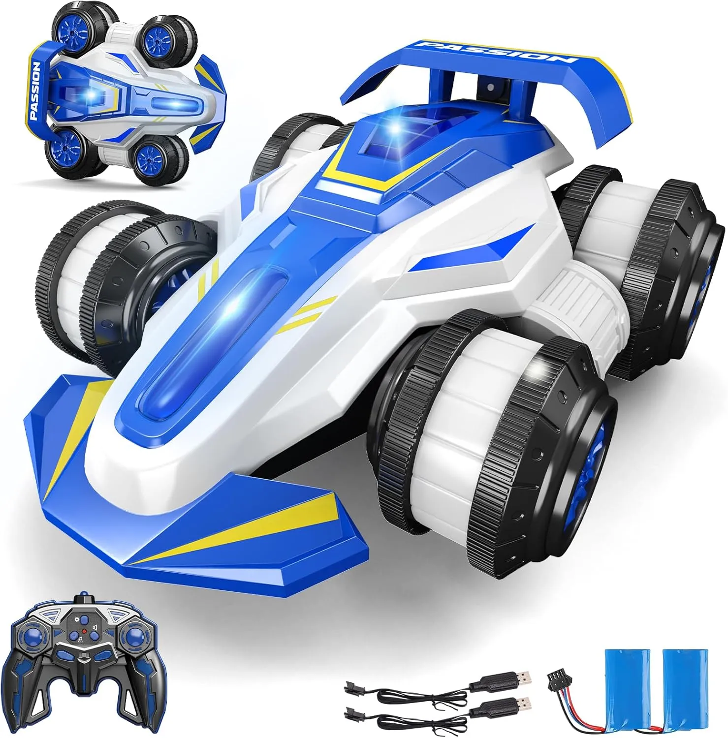 Upgraded Remote Control Car 360° Spins RC Car 2- in-1 Anti-Gravity RC Racer Wheelie Drift Stunt Car with Lights&Music Birthday Gifts Toys for 6 7 8 9 10 11 12 Year Old Boys