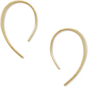 Upside Down Hoop Earrings - Hypoallergenic Lightweight Wire Needle Drop Dangle Threader Hoops for Women, Safe for Sensitive Ears - Plated in 925 Sterling Silver or 18k Gold