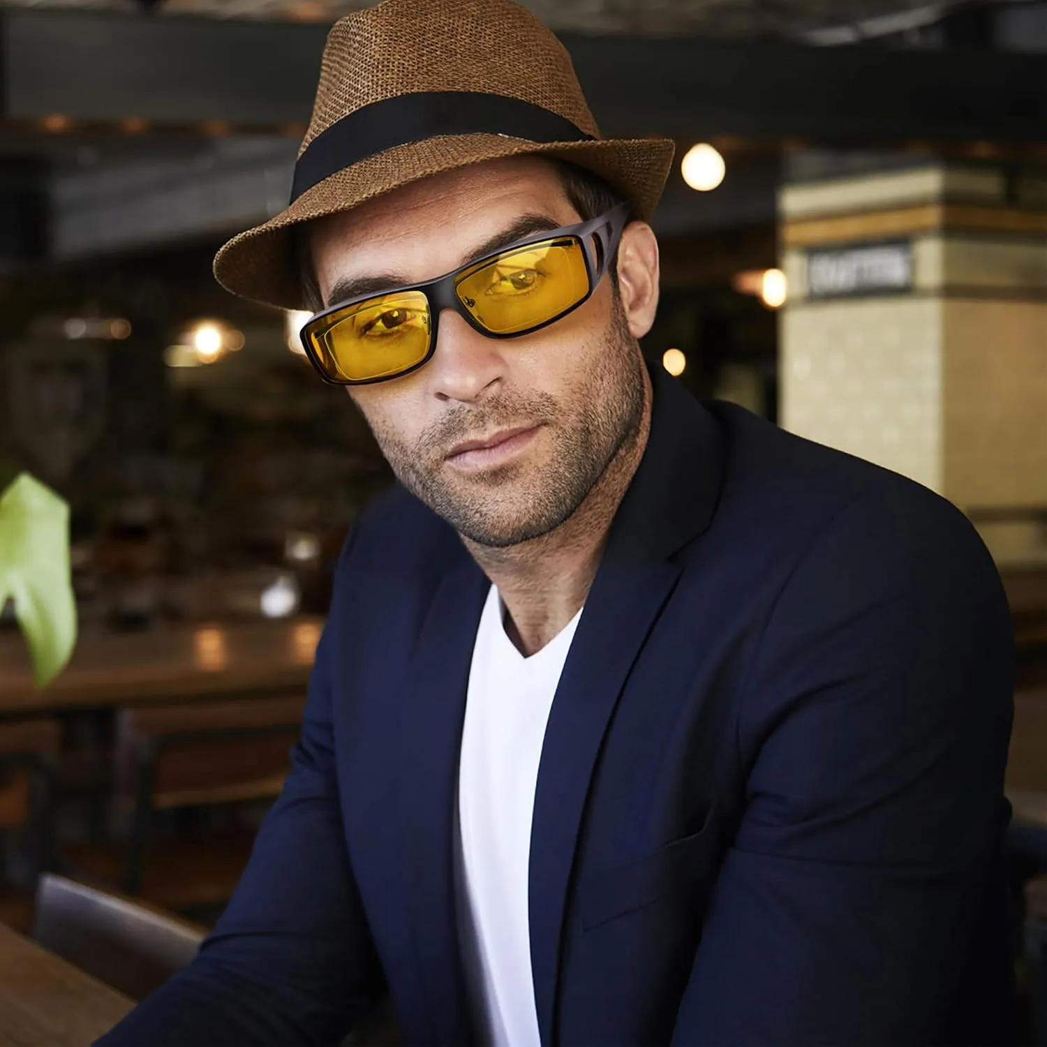 URUMQI Polarized Sunglasses Fit Over Glasses for Men Women, Wrap-around Driving Sunglasses 100% UV Protection