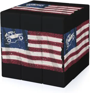 U.S. Flag Cross Offroad Full Printing 3x3 Fidget Cube Stress Relief Magic Speed Cube for Adults