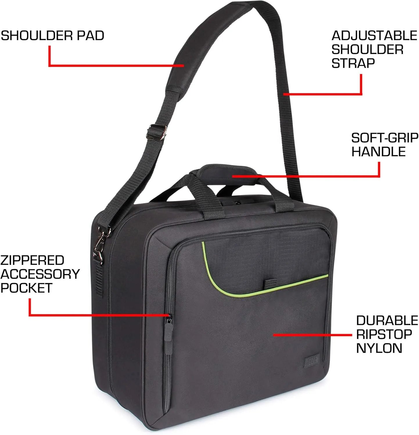 USA Gear XL Magic The Gathering MTG Deck Box Bag Travel Case - Large MTG Card Storage Bag with Padded Shoulder Strap, Customizable Interior, Weather Resistant - Fits Deck Boxes & Sleeved Cards - Green