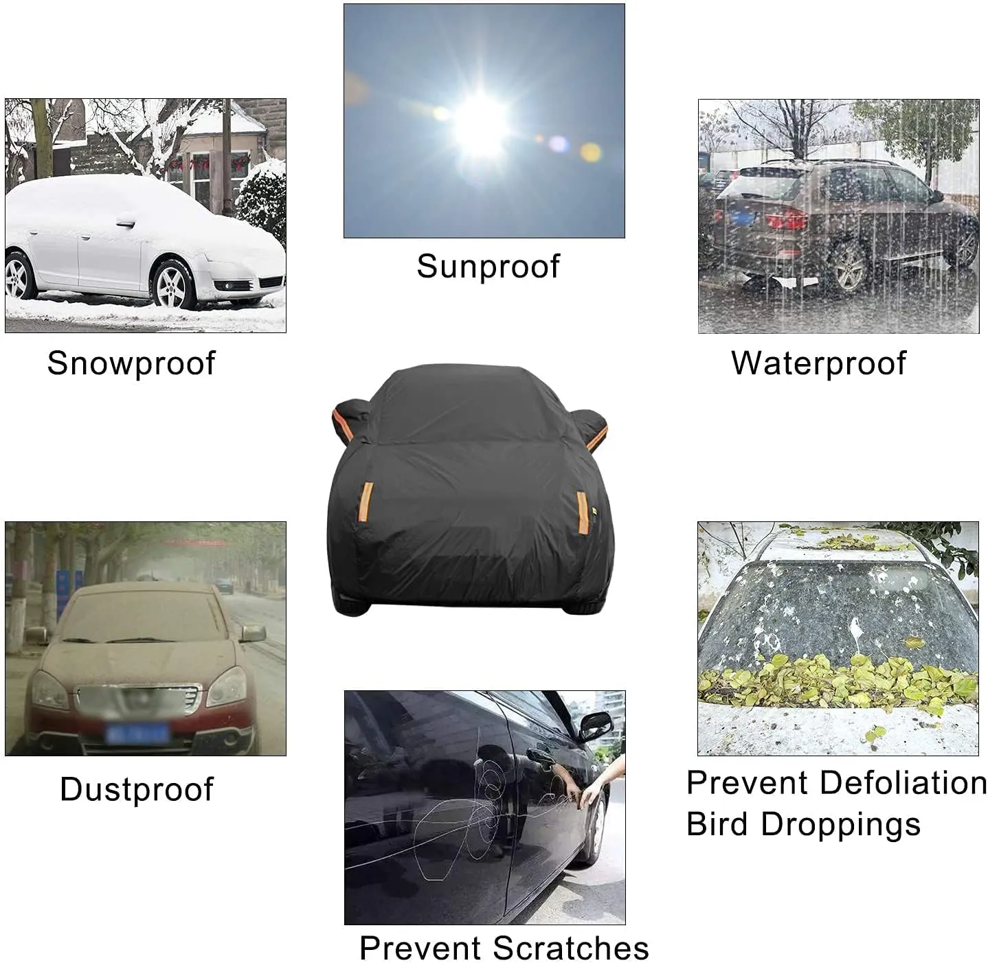 UV Protection SUV Car Cover Windproof Dustproof Scratch Resistant Outdoor Universal Full Car Covers for SUV M