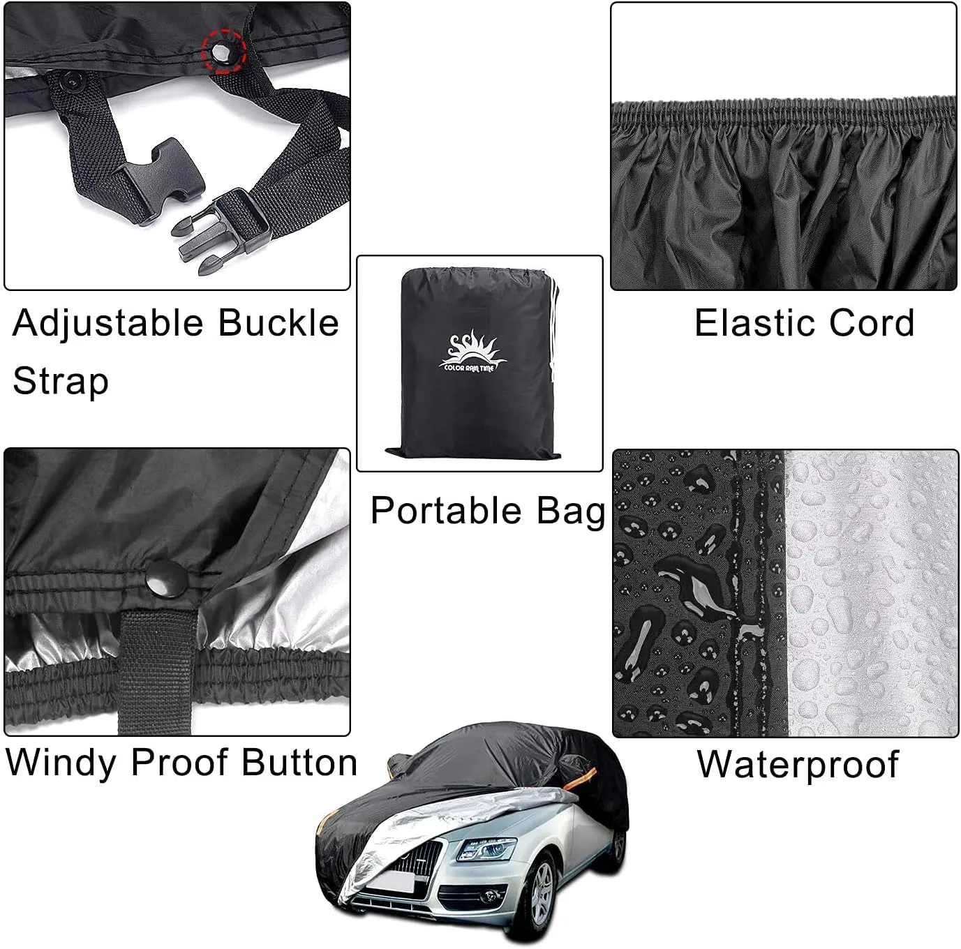 UV Protection SUV Car Cover Windproof Dustproof Scratch Resistant Outdoor Universal Full Car Covers for SUV M