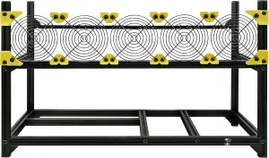 V3C 6-GPU Mining Case Aluminum Stackable Mining Rig Open Air Frame Case with Fan Mount - Ethereum(ETH,ETC)/ZCash(ZEC)/Monero(XMR)/Bitcoin(BTC)/Siacoin(SC)