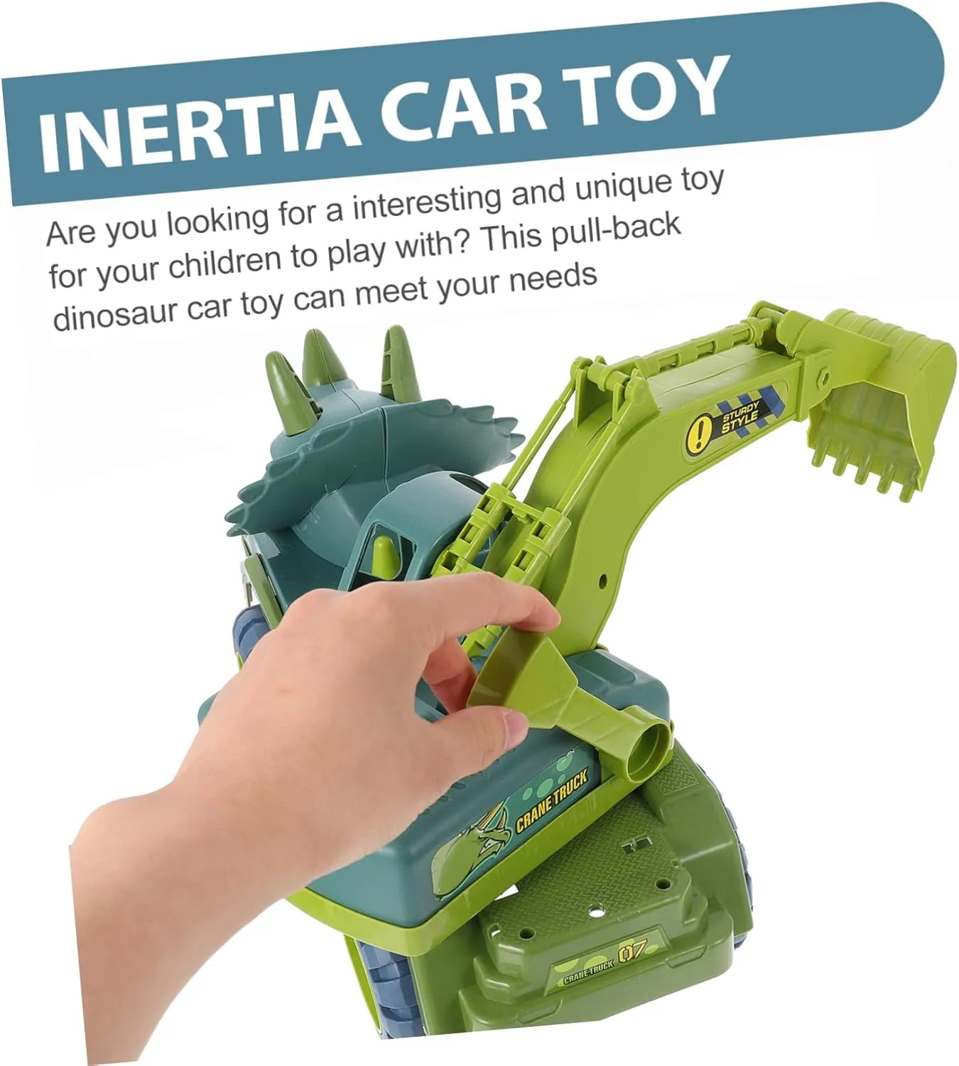 Vaguelly 1 Set Cartoon Dinosaurs Pull Back Truck for Gliding Dinosaurs Car Plaything Safe Engineering Vehicle for Childrens Playtime Fun