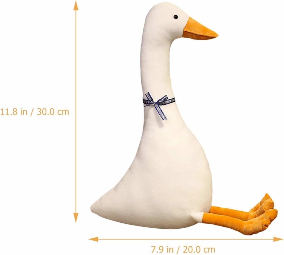 Vaguelly Large White Goose Stuffed Animal Toy 30cm Soft Plush Toy for Boys and Girls Car Bed Sofa Comfortable and Sturdy