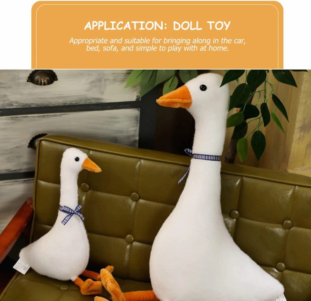 Vaguelly Large White Goose Stuffed Animal Toy 30cm Soft Plush Toy for Boys and Girls Car Bed Sofa Comfortable and Sturdy