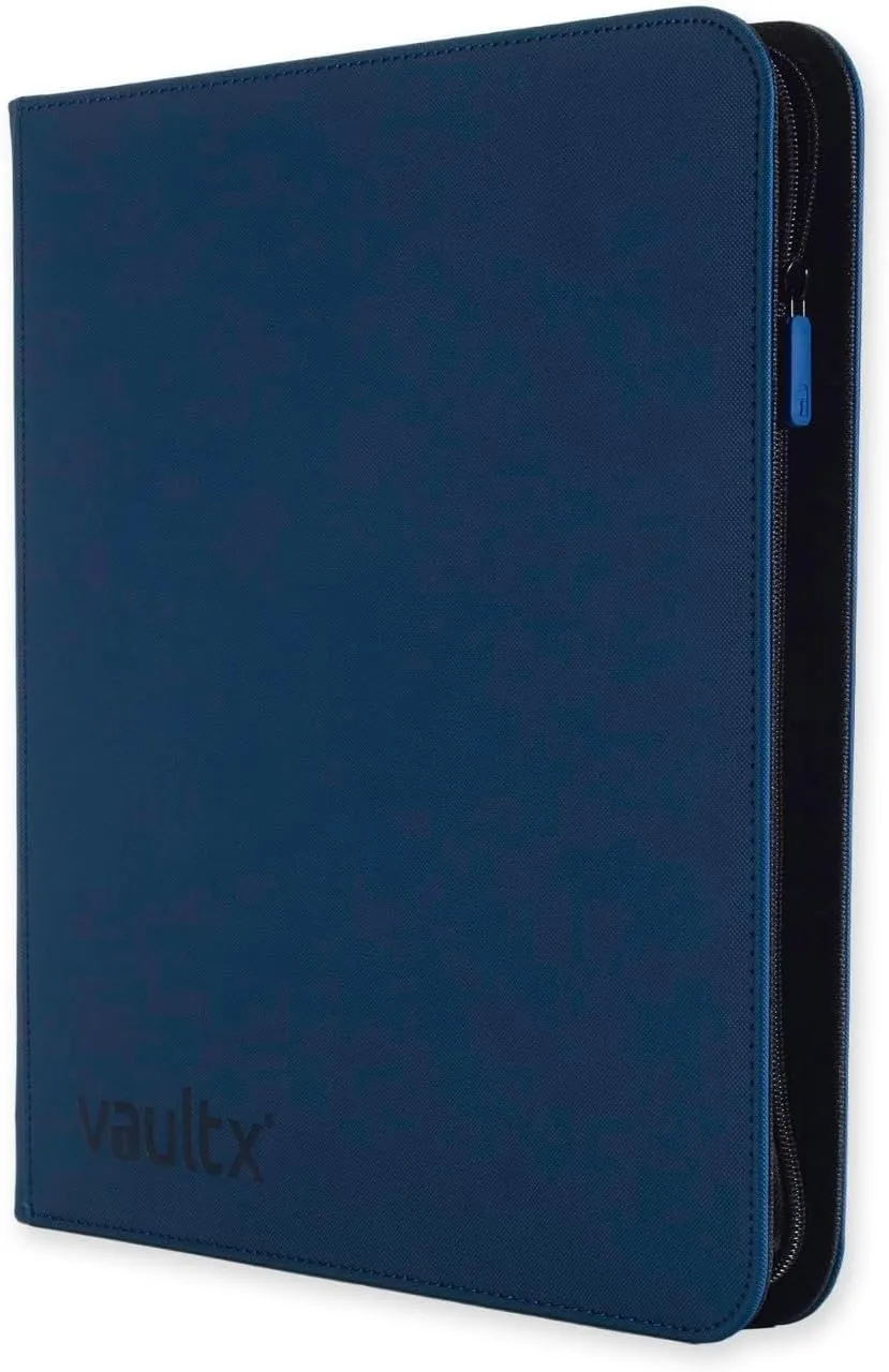 Vault X 12 Pocket Trading Card Zip Binder - 480 cards, Premium Exo-Tec Album Material, 20 Side-Loading Pages, Folder for Collectible Card Games, Sports, TCG (Blue)