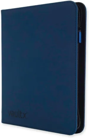 Vault X 12 Pocket Trading Card Zip Binder - 480 cards, Premium Exo-Tec Album Material, 20 Side-Loading Pages, Folder for Collectible Card Games, Sports, TCG (Blue)