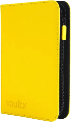 Vault X 4 Pocket Trading Card Zip Binder, 160 cards, Premium Exo-Tec Album Material, 20 Side-Loading Pages, Folder for Collectible Card Games, Sports, TCG (Yellow)