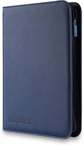 Vault X 4 Pocket Trading Card Zip Binder, 160 cards, Premium Exo-Tec Album Material, 20 Side-Loading Pages, Folder for Collectible Card Games, Sports, TCG (Blue)