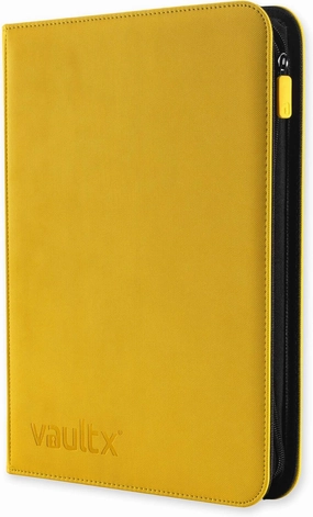Vault X 9 Pocket Trading Card Zip Binder, 360 Cards, Premium Exo-Tec Album Material, 20 Side-Loading Pages, Folder for Collectible Games, Sports, TCG (Yellow)
