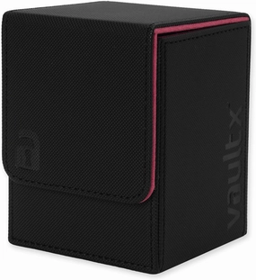 Vault X Trading Card Toploading Deck Box, 80  sleeved cards, Premium Exo-Tec Material, Card Holder Storage Box, Detachable Magnetic Lid, for MTG Commander, TCG (Black/Electric Pink)