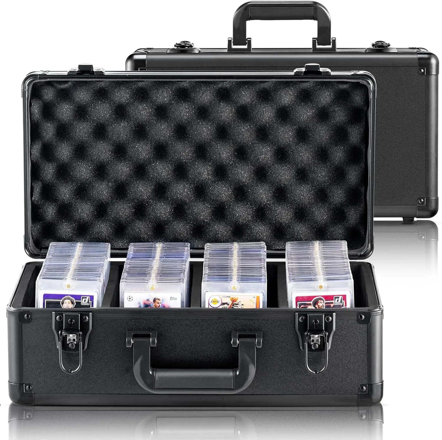 VEVOR 108 PSA Graded Card Storage Box - 4 Slot Case with Key Lock, Foam Dividers for 76 BGS, 84 SGC, 388 Top Loaders or 999  Loose Cards