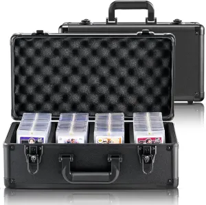 VEVOR 108 PSA Graded Card Storage Box - 4 Slot Case with Key Lock, Foam Dividers for 76 BGS, 84 SGC, 388 Top Loaders or 999  Loose Cards