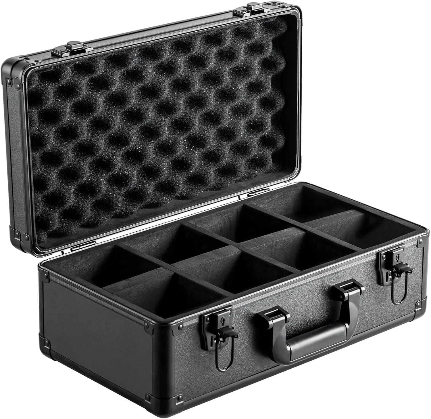 VEVOR 108 PSA Graded Card Storage Box - 4 Slot Case with Key Lock, Foam Dividers for 76 BGS, 84 SGC, 388 Top Loaders or 999  Loose Cards