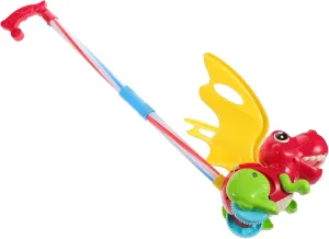 VICASKY Dinosaur Pull Toy Walker for Toddlers Boys Learning to Walk Toys Push Pull Set