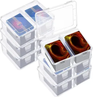 Vicenpal 300 Card Storage Box Compatible with Mtg TCG Clear Plastic Trading Card Storage Box with Removable Divider Hard Trading Deck Case for Baseball Football Game Organizer Collector(6 Pcs)