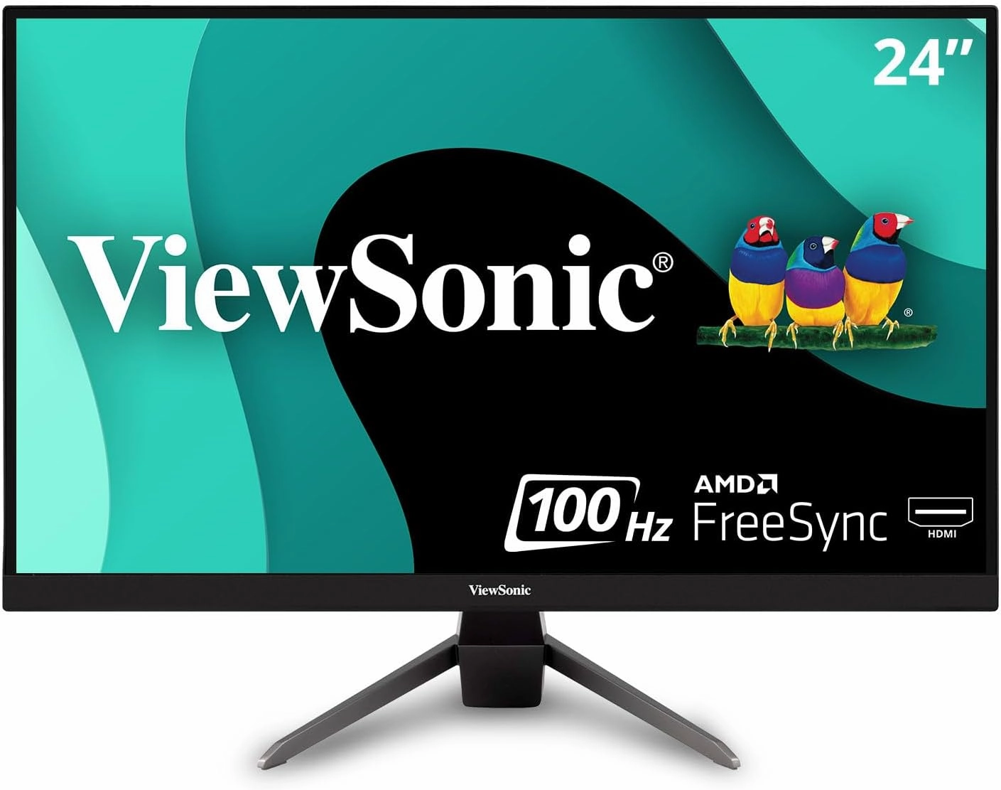 ViewSonic VX2467-MHD 24" 1080p Gaming Monitor w/ 100Hz, 1ms, Ultra-Thin Bezels, FreeSync, HDMI, VGA, and DP (Renewed)