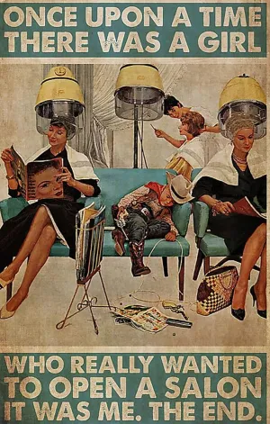 Vintage - 500 Piece Jigsaw Puzzle for Adults Families Kids Toys Gift Woman Opens A Salon Hair Salon Hairdresser Hairstylist Hairdresser Retro Art