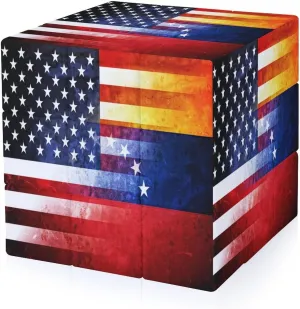 Vintage U.S. and Venezuela Flag Full Printing 3x3 Fidget Cube Stress Relief Magic Speed Cube for Adults