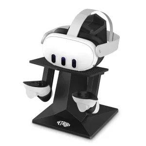 VR Stand Compatible with Oculus Meta Quest 2/Meta Quest 3/Oculus Meta Quest 3S Stand and Touch Controllers Accessories for PSVR 2/Rift S/Valve Index/HTC Vive Focus Vision