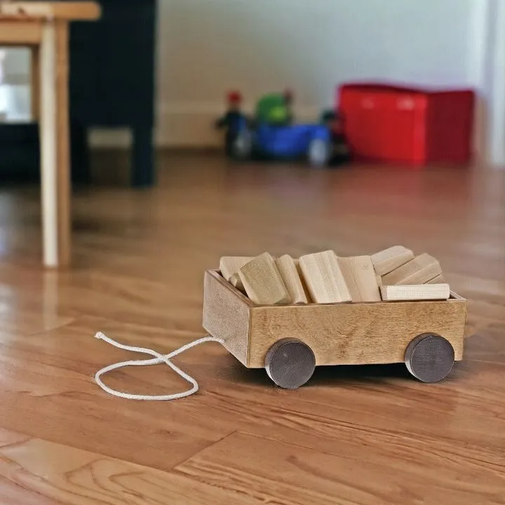 Wagon with Blocks Pull Toy