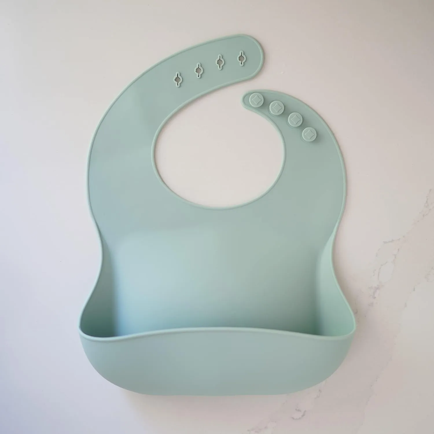 Waterproof Silicone Bib Set with Adjustable Neck Closure - Durable Silicone Bibs for Babies - Set of 2