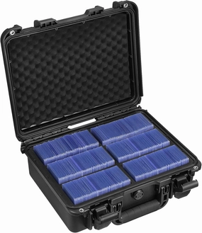 Waterproof Toploader Storage Box for 3" x 4" Rigid Card Holder, Trading Card Case Holds 600 35PT Toploaders, Fit Sport Card with One Touch Magnetic Card Holder