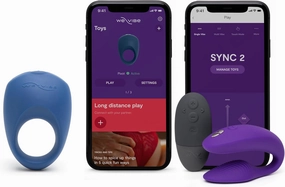 We-Vibe Sync 2 Purple App Control Couples Vibrator & We-Vibe Pivot Vibrating Cock Ring - Couples Sex Toys Bundle