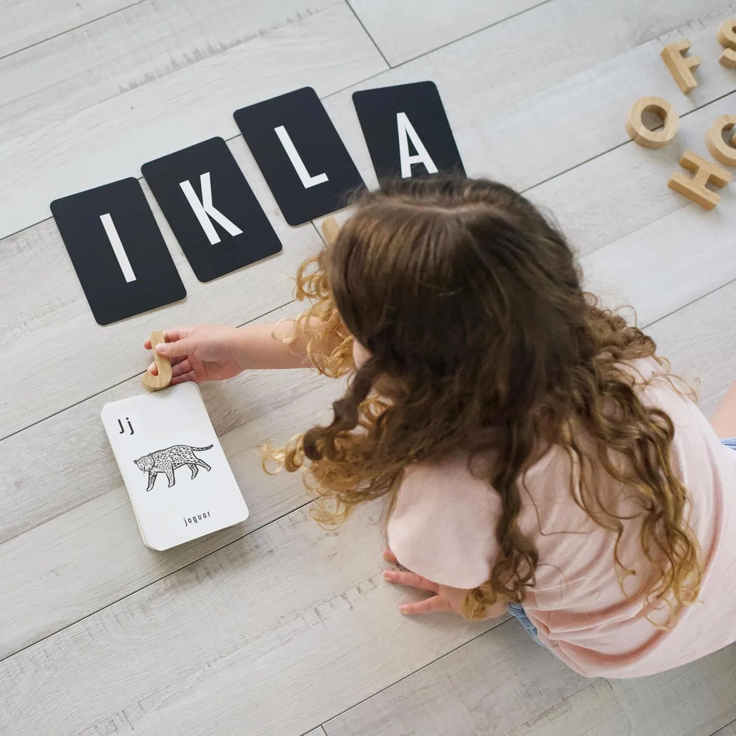 Wee Gallery Educational Flashcards for Babies, Double Sided Black and White Learning Flash cards, Jungle Animal Alphabet Cards for Visual Stimulation and Cognitive Development of Infants and Toddlers