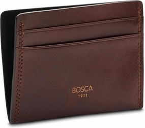 Weekend Wallet Card Case Dolce Matte Leather Dark Brown