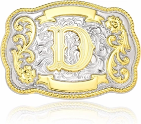 Western Initial Letter ABC to XYZ Belt Buckle for Men Women, Golden Capital Belt Buckle Jeans Accessory