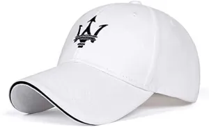 Westion Logo Embroidered White Color Adjustable Baseball Caps for Men and Women Hat Travel Cap Car Racing Motor Hat