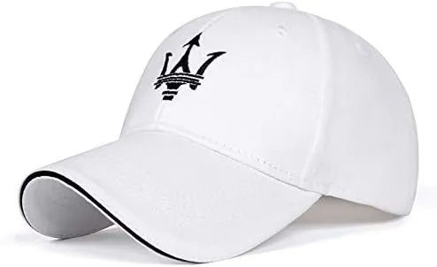 Westion Logo Embroidered White Color Adjustable Baseball Caps for Men and Women Hat Travel Cap Car Racing Motor Hat