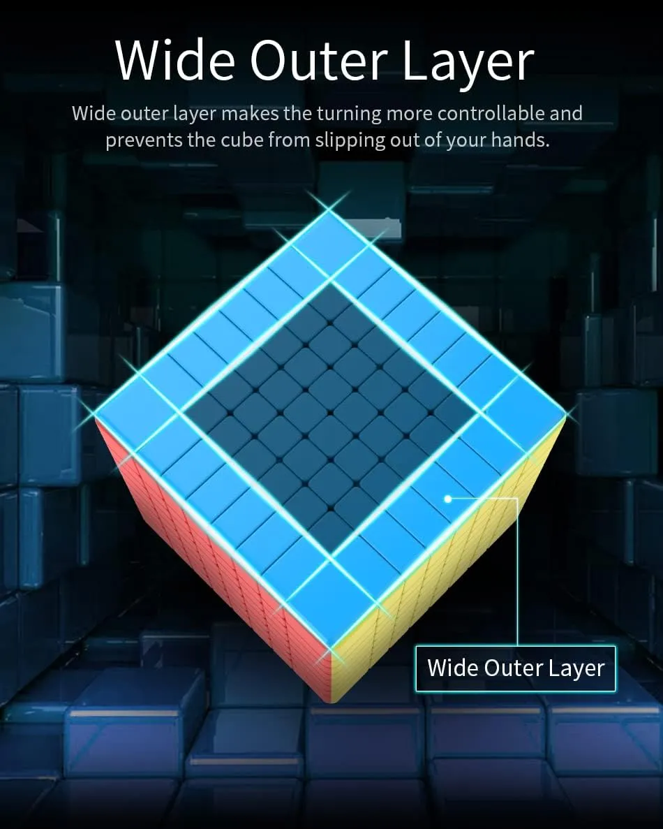 Willking MoYu Meilong 8x8 Speed Puzzle Cube MFJS 8x8 Magic Cubes Moyu Cube Stickerless Meilong 8x8x8 Cubing Classroom MF8 Speed Education Toys