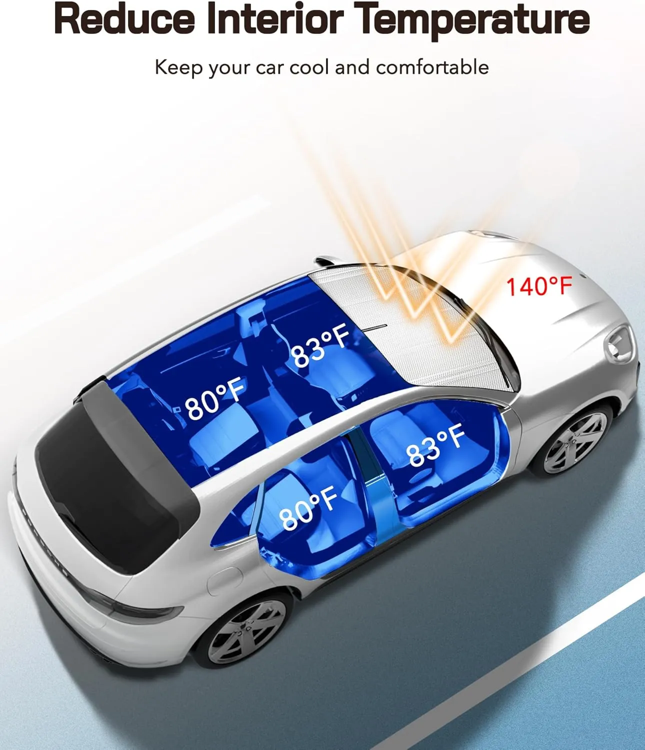 Windshield Sun Shade for 2014-2018 Subaru Forester Without Eyesight Driver Assist. Full Front Window Sunshade Coverage