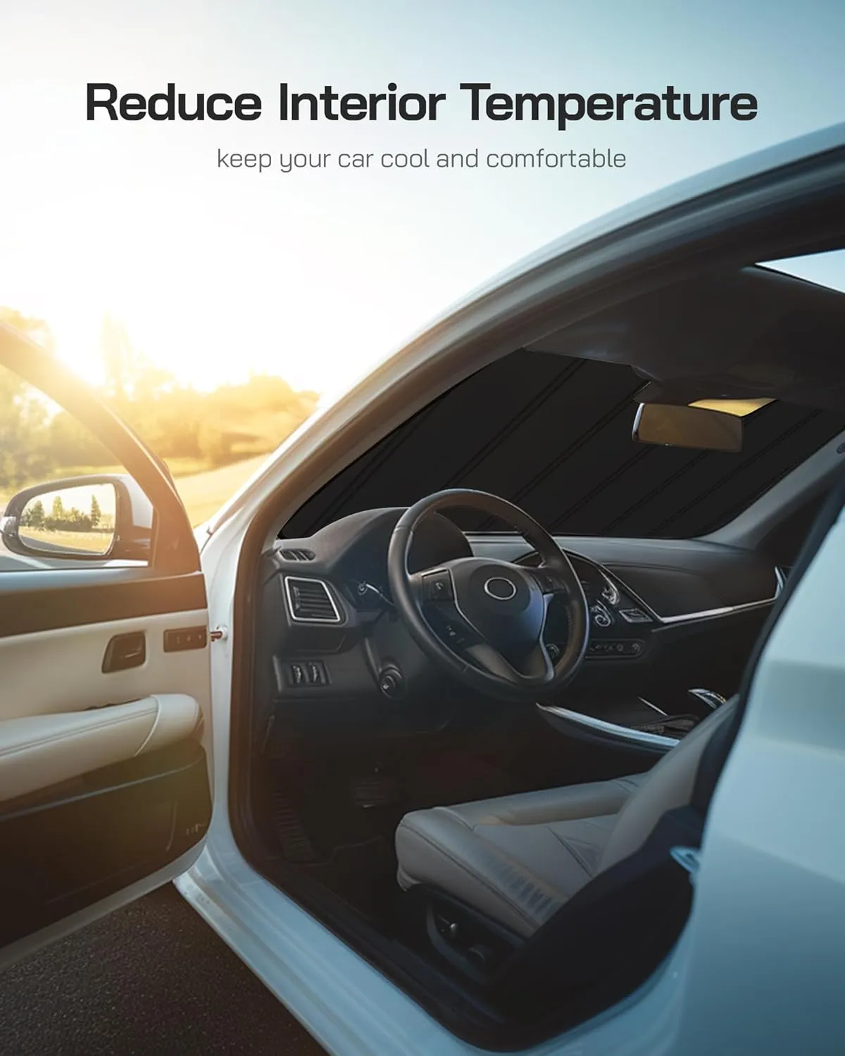 Windshield Sun Shade for 2023-2025 Subaru Outback; 2023-2025 Subaru Legacy with Eyesight Driver Assist System. Front Window Sunshade with Storage Bag