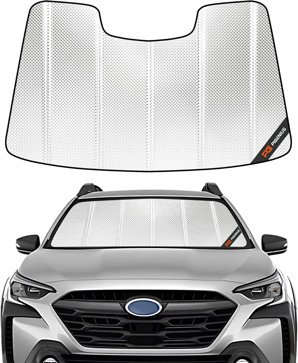 Windshield Sun Shade for 2023-2025 Subaru Outback; 2023-2025 Subaru Legacy with Eyesight Driver Assist System. Front Window Sunshade with Storage Bag