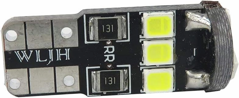 WLJH Super Bright 6000K White 194 LED Bulbs 2835 Chip T10 LED Bulbs, 168 LED Bulb, LED Bulbs for Car Interior Dome Map Door Courtesy License Plate Lights Compact Wedge W5W 2825 Pack of 6