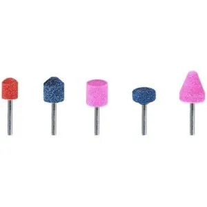 wolfcraft Mounted Stone Set, 5 Pcs. I 2142000 I For safe grinding and deburring