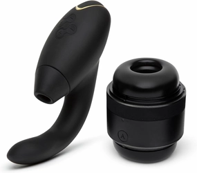 Womanizer InsideOut Black Dual Stimulation Pleasure Air Clitoris Stimulator Rabbit Vibrator & Arcwave Voy Adjustable Male Masturbator Penis Stroker - Couples Sex Toys Bundle