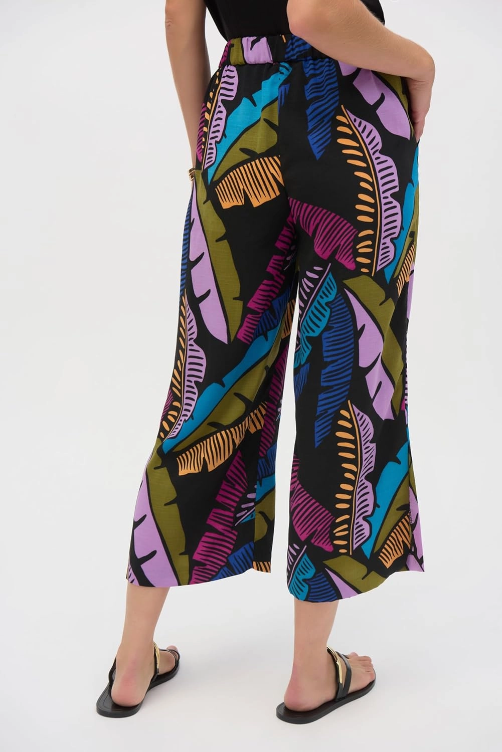 Women's Gauze Tropical Print Pull-On Culotte Pants