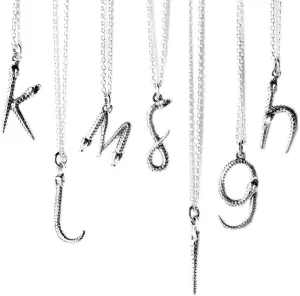 Women's Alias Letter Silver Mamba Pendant Necklace