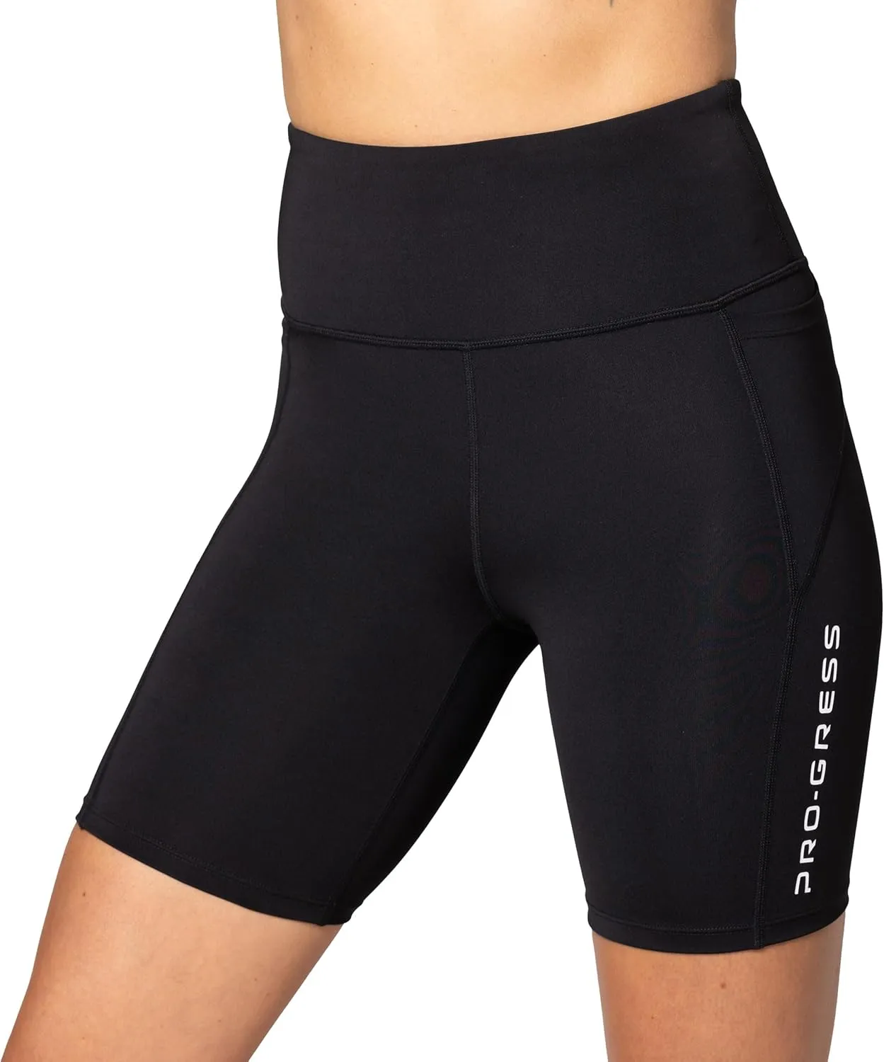Women's High Waist Compression Shorts. Workout, Running, Bike, Yoga w.Small Credit Card Pocket. Leg Grip