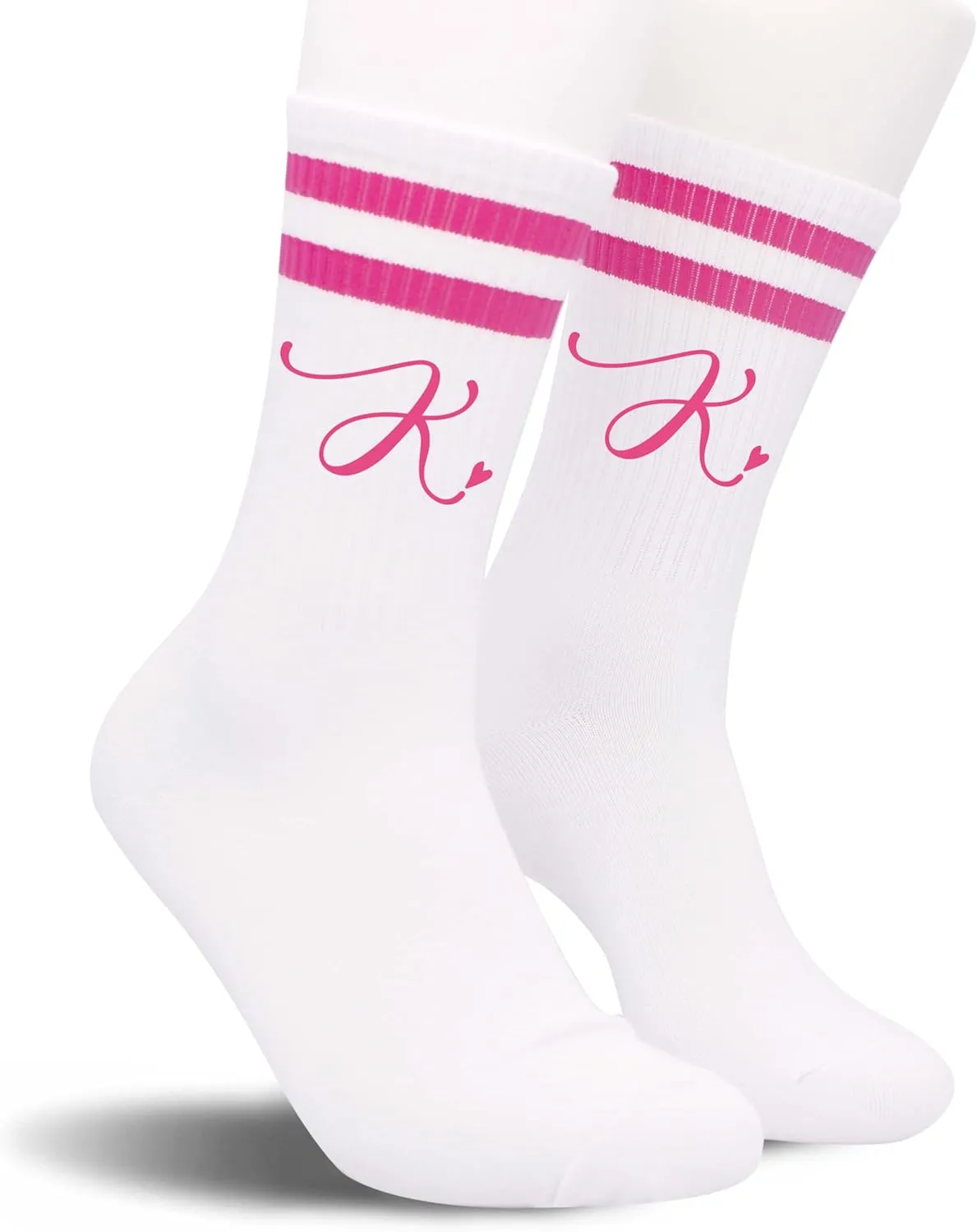 Women's Hot Pink Striped Socks - Birthday Gift, Ladies