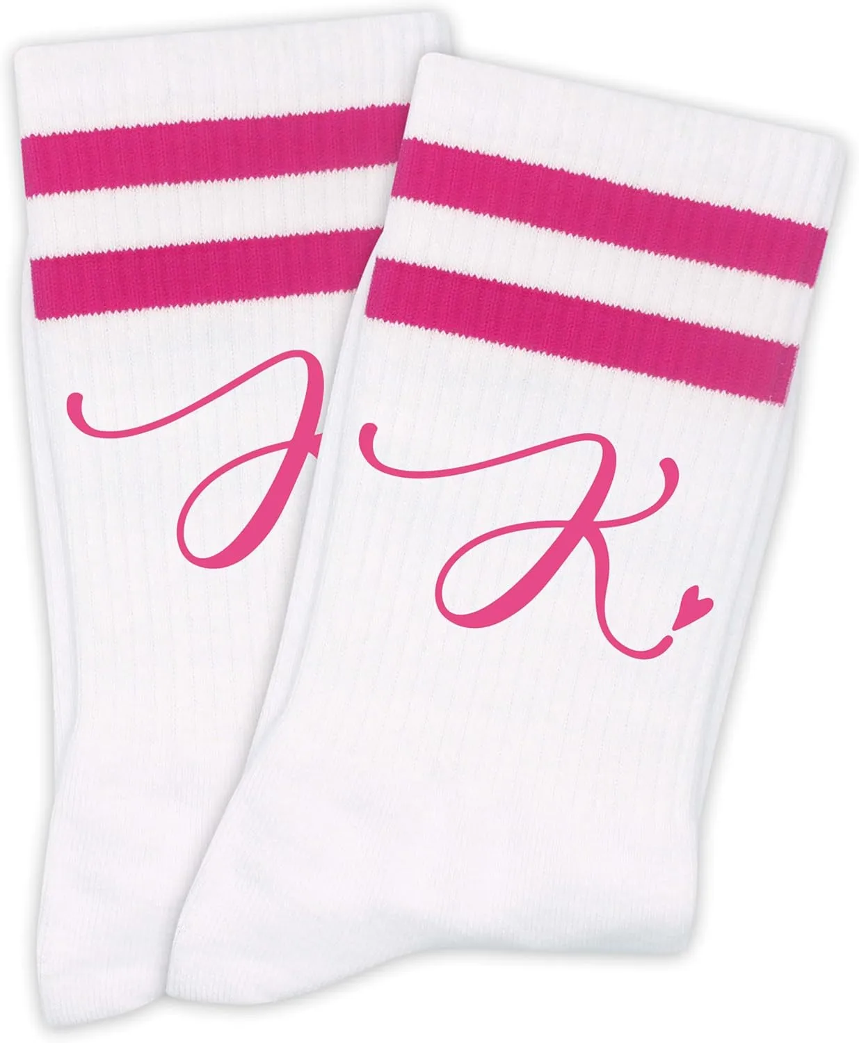 Women's Hot Pink Striped Socks - Birthday Gift, Ladies