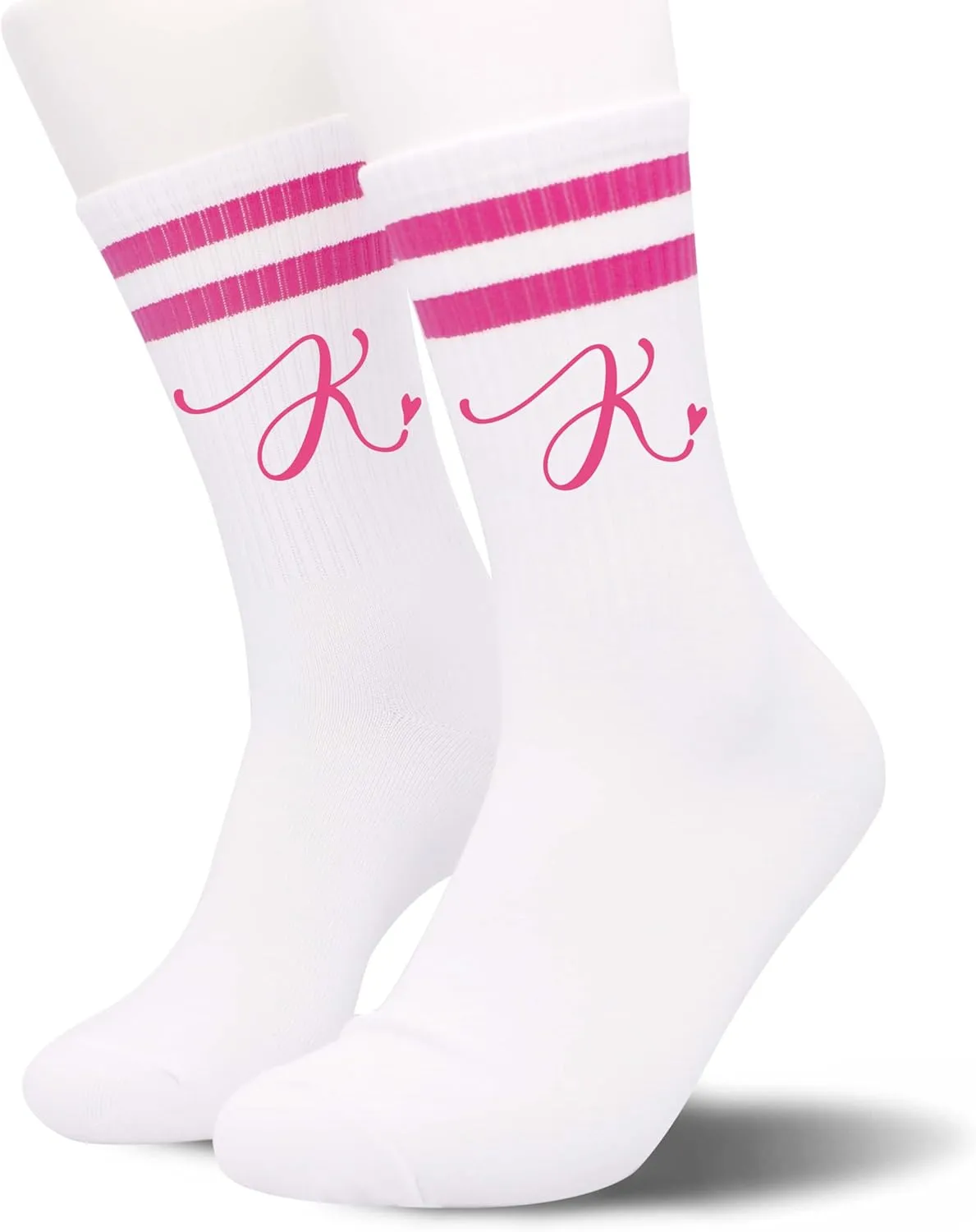 Women's Hot Pink Striped Socks - Birthday Gift, Ladies