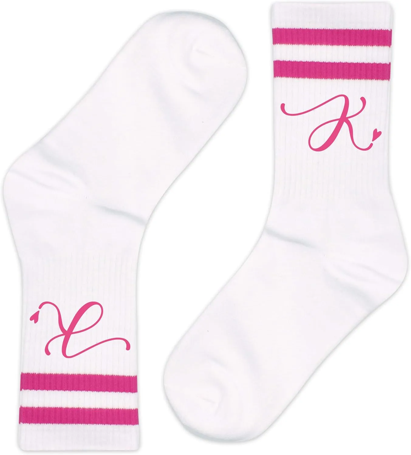 Women's Hot Pink Striped Socks - Birthday Gift, Ladies
