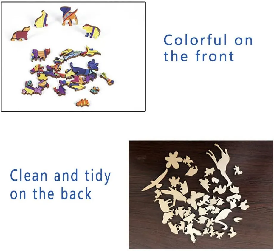Wood Cut Puzzles, Wooden Jigsaw Puzzles, Animals Shaped Unique Wooden Puzzles for Adults and Kids, Cool Gadgets Magic Liberty Puzzles, Cute cat Mother and Kitten (Small 100 pcs)